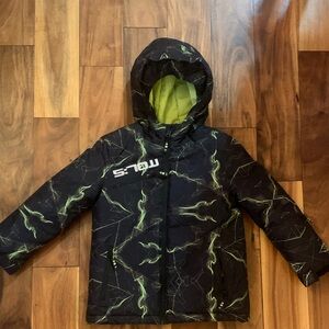 Kids Puffer Jacket - Black and Green